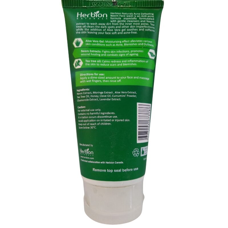 Herbion Acne Defeating Neem Face Wash 100ml