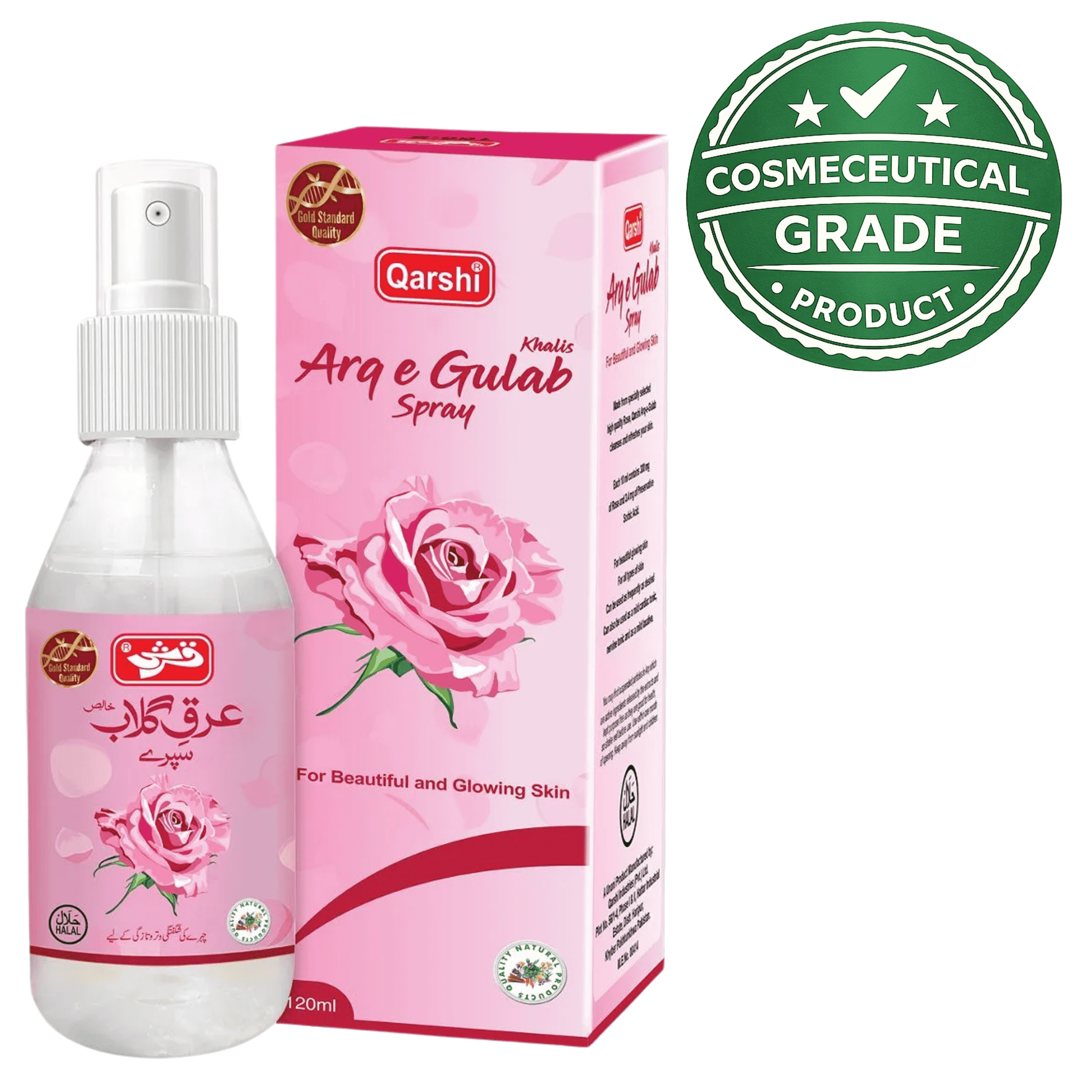 Qarshi Arq-e-Gulab Spray 120ml | Natural Rose Water for Glowing Skin ...