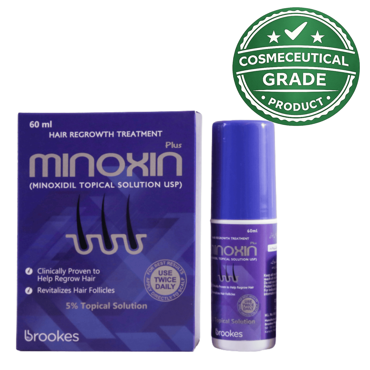 Minoxin Plus 5% Minoxidil Solution 60ml | Advanced Hair Regrowth ...