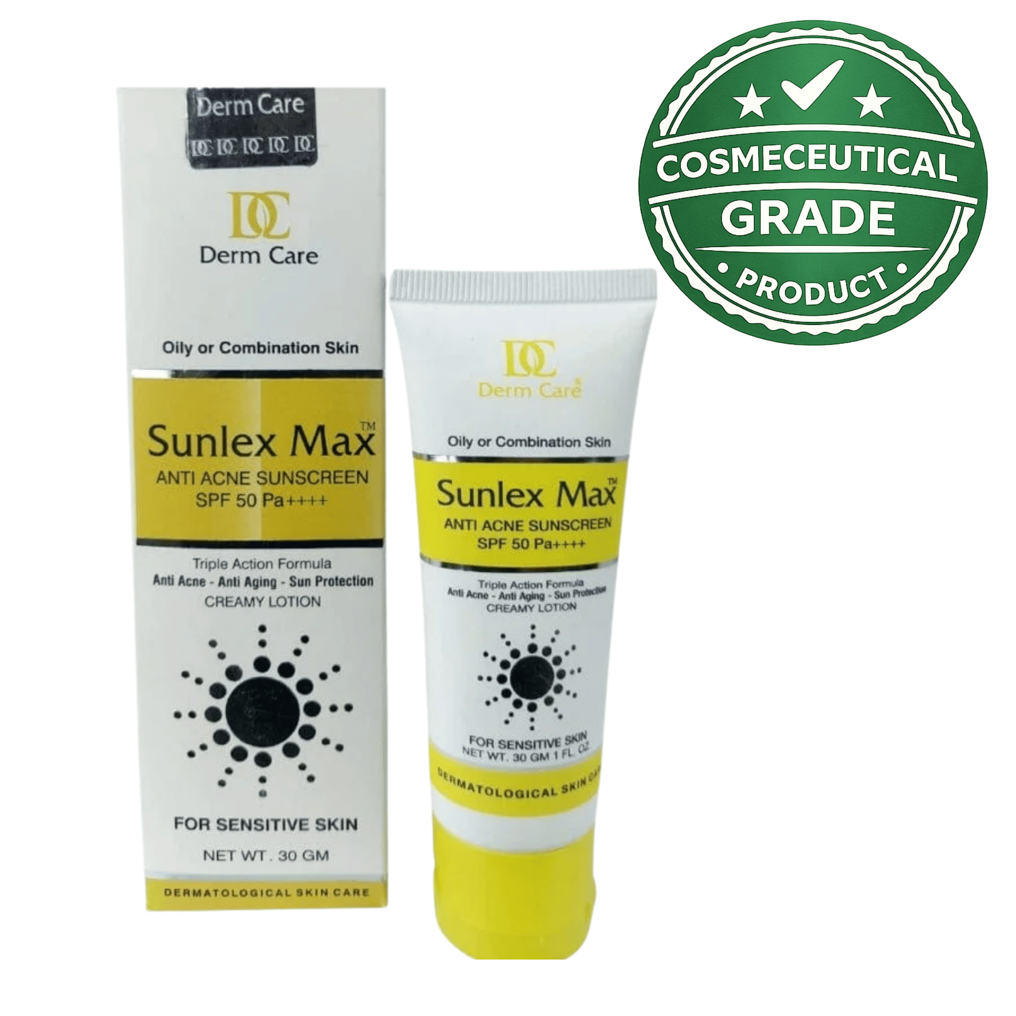 Sunlex Max Anti-Acne Sunscreen SPF 50 PA++++ | For Oily Skin – Amforia.pk