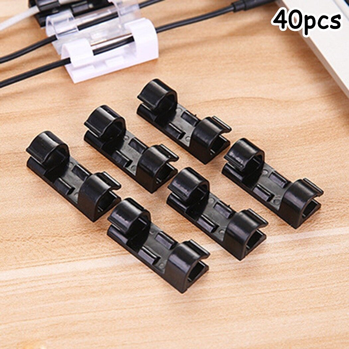 Pack of 20 Self-adhesive wire organizer fixed clip wire card sub-network cable organizer data cable fixed wire clip
