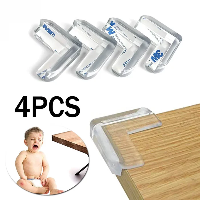 Pack of 4 Table Corner Protector With 3M Original Tape children's safety protection L-shaped transparent anti-collision PVC material table corner
