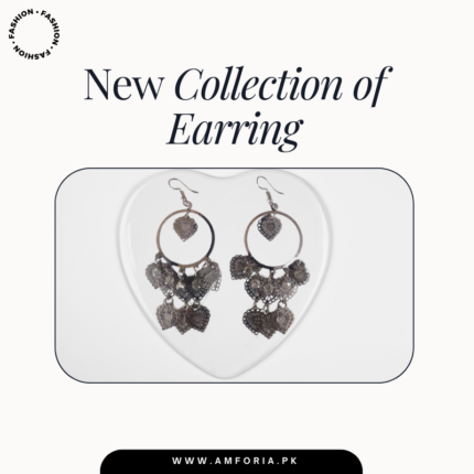 Stylish Oxidised Silver Heart Shaped Designer Earrings for Girls and Women